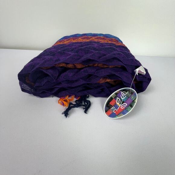 Factories Connection Women's Pashmina Multicolor Stripe Polyester Waffle Scarf - Picture 11 of 13